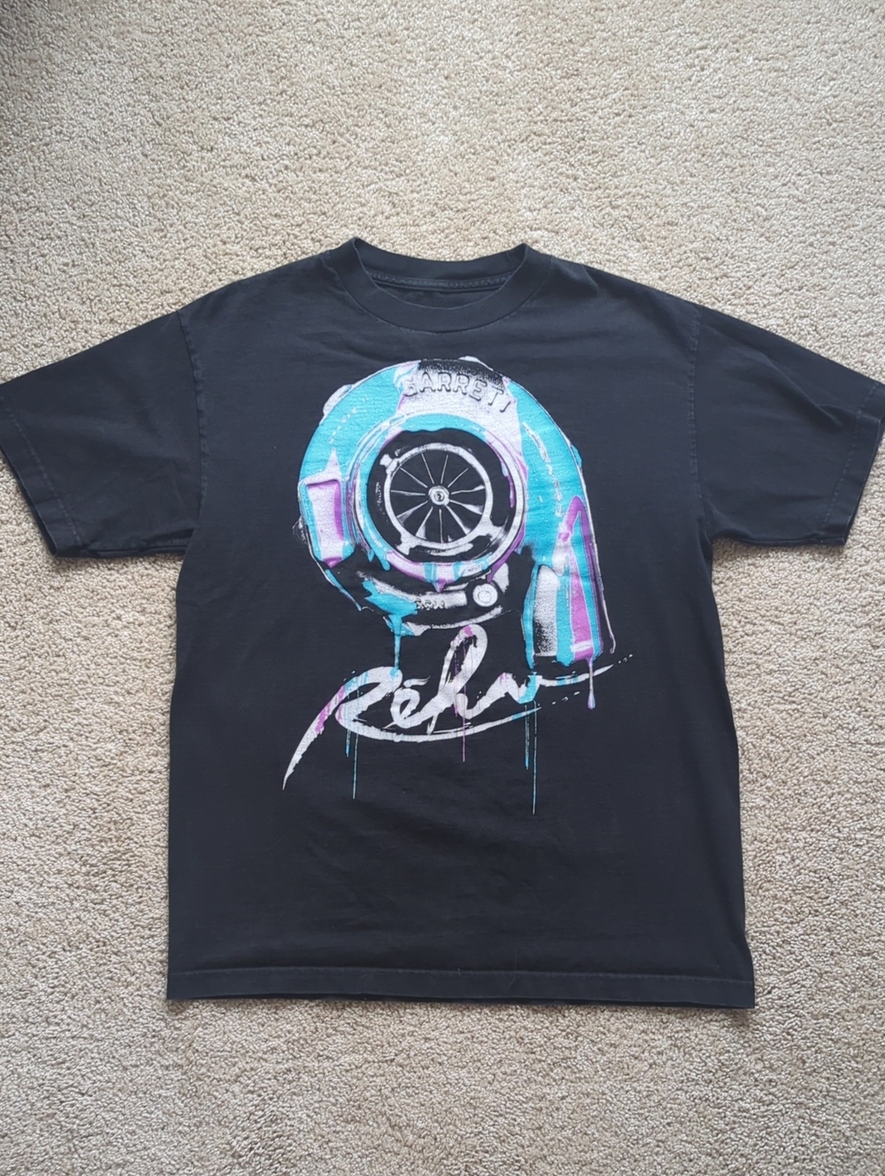 REHV Turbo Graphic T-Shirt Black Medium Unisex